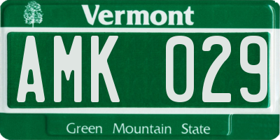 VT license plate AMK029