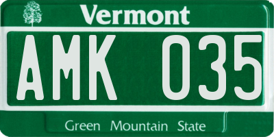 VT license plate AMK035