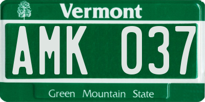 VT license plate AMK037