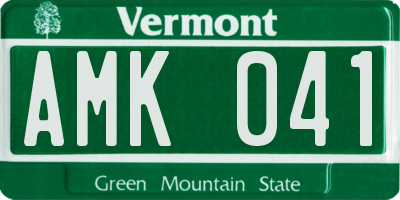 VT license plate AMK041