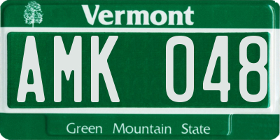 VT license plate AMK048