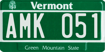 VT license plate AMK051
