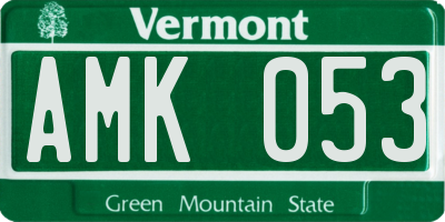 VT license plate AMK053