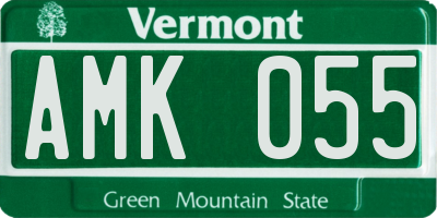 VT license plate AMK055