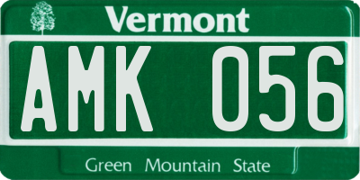 VT license plate AMK056