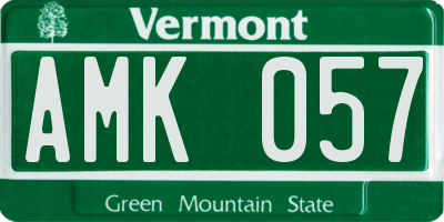 VT license plate AMK057