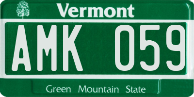 VT license plate AMK059