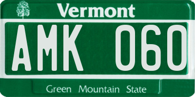 VT license plate AMK060