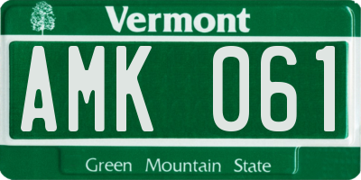 VT license plate AMK061