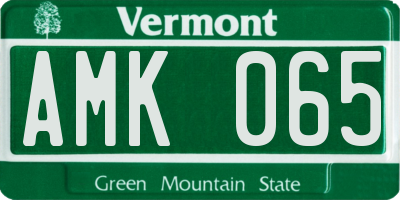 VT license plate AMK065