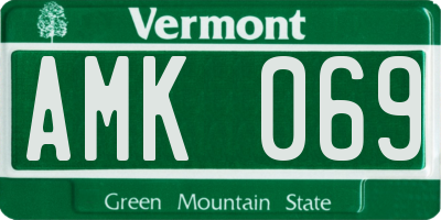VT license plate AMK069