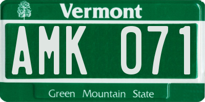 VT license plate AMK071