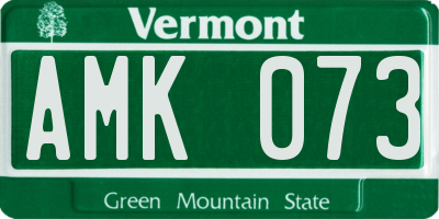VT license plate AMK073
