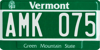 VT license plate AMK075