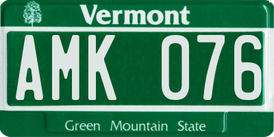 VT license plate AMK076