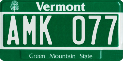 VT license plate AMK077