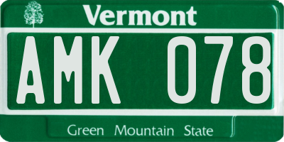 VT license plate AMK078