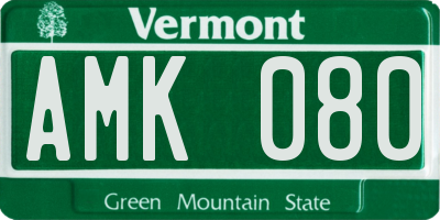 VT license plate AMK080