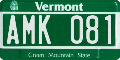 VT license plate AMK081