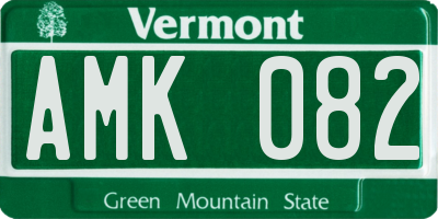 VT license plate AMK082