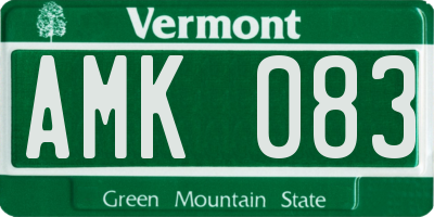VT license plate AMK083