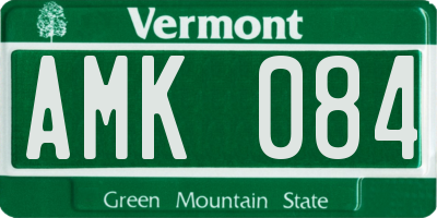 VT license plate AMK084