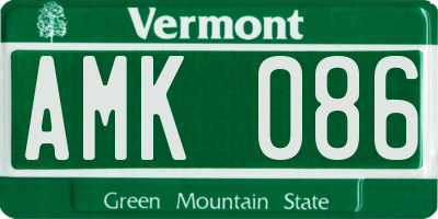 VT license plate AMK086