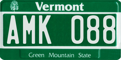 VT license plate AMK088