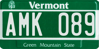 VT license plate AMK089