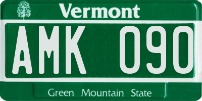 VT license plate AMK090