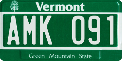 VT license plate AMK091