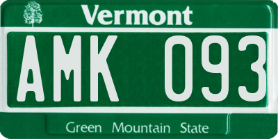 VT license plate AMK093