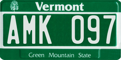 VT license plate AMK097