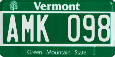 VT license plate AMK098