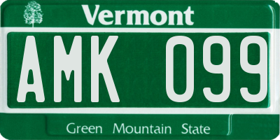 VT license plate AMK099