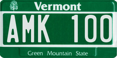 VT license plate AMK100