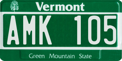 VT license plate AMK105