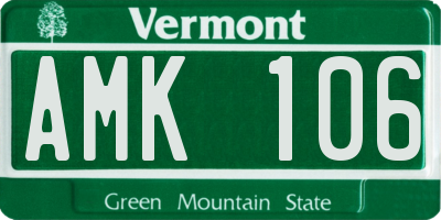 VT license plate AMK106