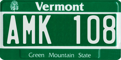VT license plate AMK108