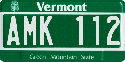 VT license plate AMK112