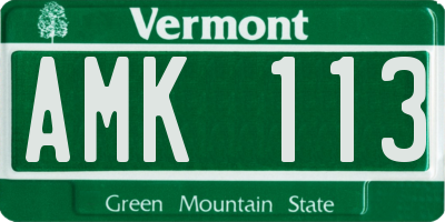VT license plate AMK113