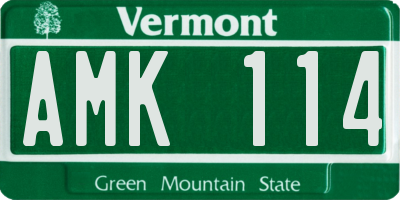 VT license plate AMK114