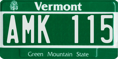 VT license plate AMK115