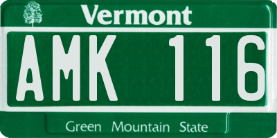 VT license plate AMK116