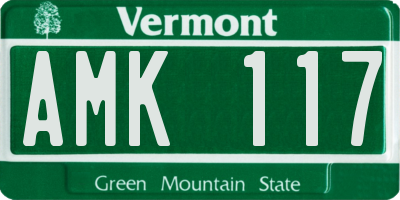 VT license plate AMK117