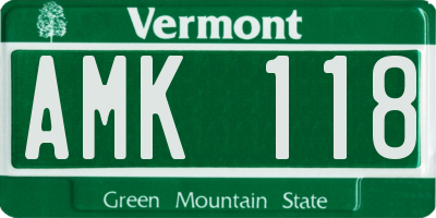 VT license plate AMK118
