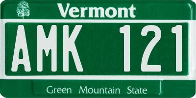 VT license plate AMK121