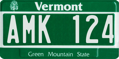 VT license plate AMK124