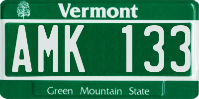 VT license plate AMK133