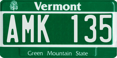 VT license plate AMK135